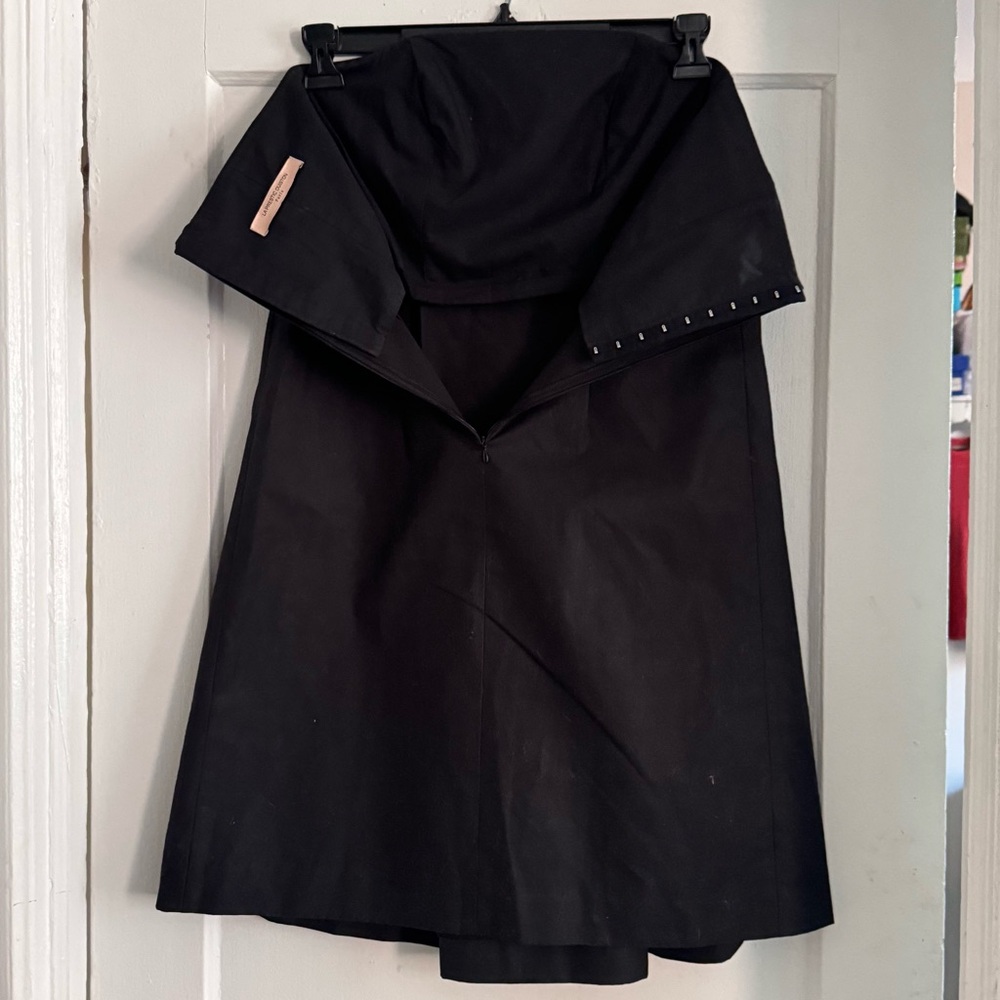 La Prestic Ouiston Paris Strapless Black Cotton Dress with Built-In Corset Sz S - Picture 10 of 13